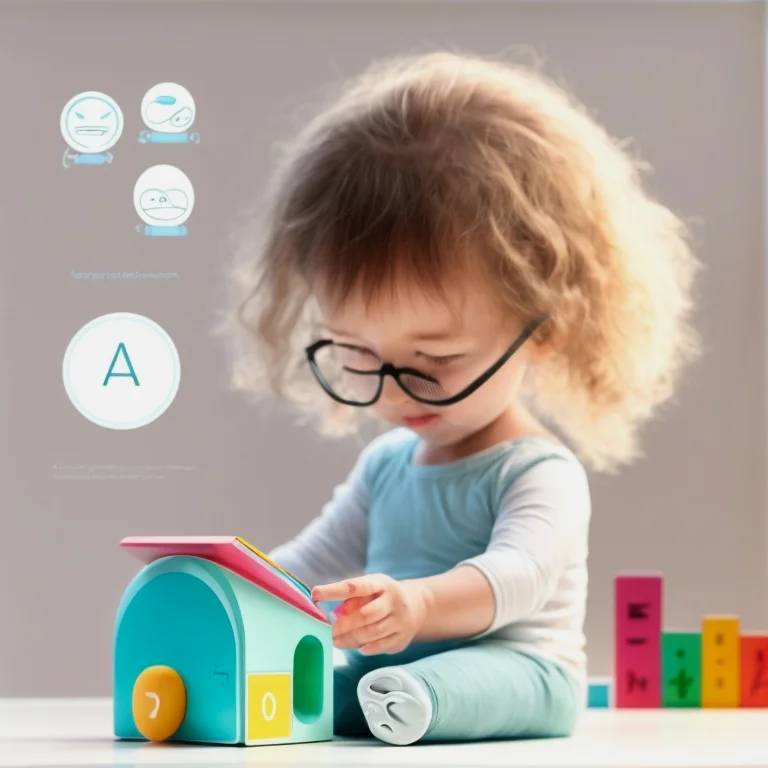 LearnFunAIの学習おもちゃを手に取る子ども